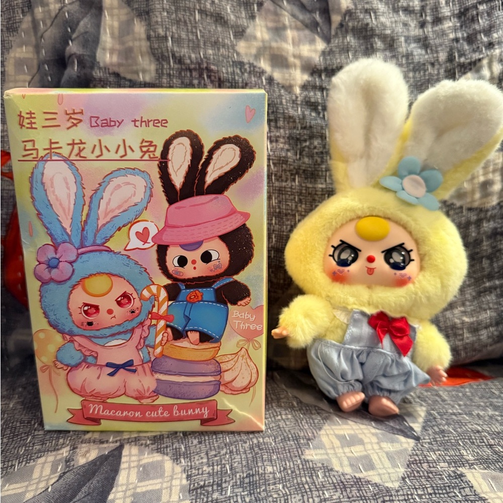 Baby Three Macaron Bunny Plush